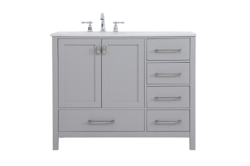 42 Inch Single Bathroom Vanity In Gray (VF18842GR)