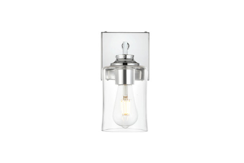 Ronnie 1 Light Chrome And Clear Bath Sconce (LD7314W5CH)