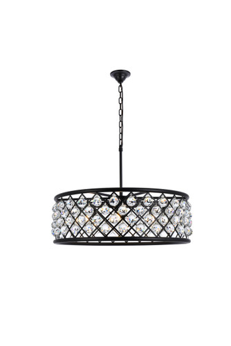 Madison 8 Light Matte Black Chandelier Clear Royal Cut Crystal (1214D32MB/RC)