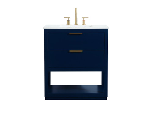 30 Inch Single Bathroom Vanity In Blue (VF19230BL)