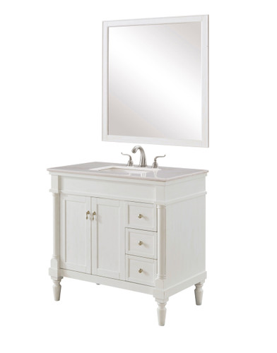 36 In. Single Bathroom Vanity Set In Antique White (VF13036AW)