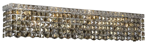 Maxime 6 Light Chrome Wall Sconce Golden Teak (Smoky) Royal Cut Crystal (V2033W30C-GT/RC)