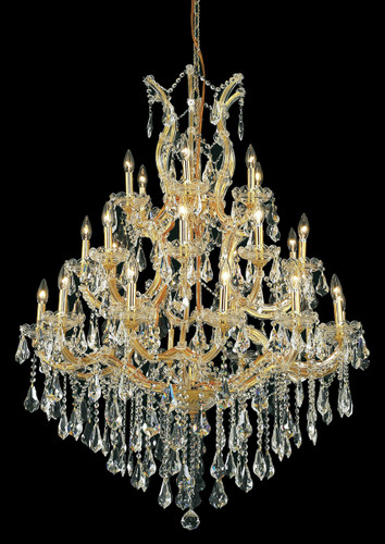 Maria Theresa 28 Light Gold Chandelier Clear Royal Cut Crystal (2801D38G/RC)