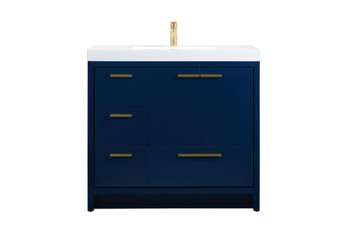36 Inch Single Bathroom Vanity In Blue (VF46036MBL)