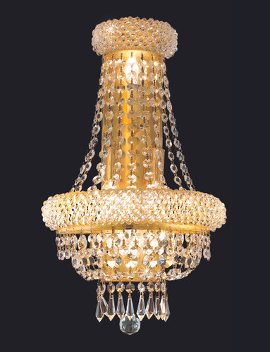 Primo 4 Light Gold Wall Sconce Clear Royal Cut Crystal (V1803W12SG/RC)