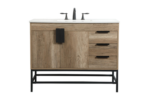 42 Inch Single Bathroom Vanity In Natural Oak (VF48842NT)