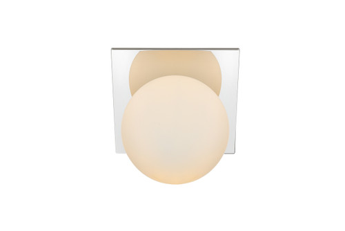 Jillian 1 Light Chrome And Frosted White Bath Sconce (LD7304W7CH)