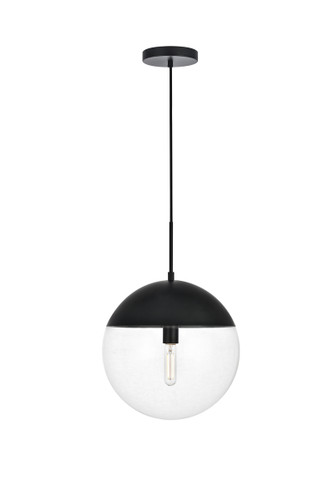 Eclipse 1 Light Black Pendant With Clear Glass (LD6045BK)