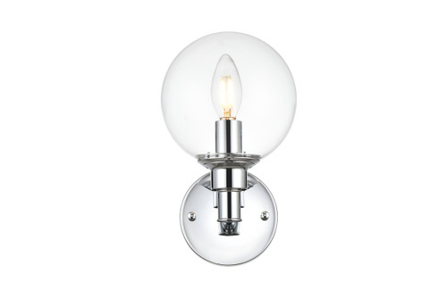 Jaelynn 1 Light Chrome And Clear Bath Sconce (LD7318W6CH)