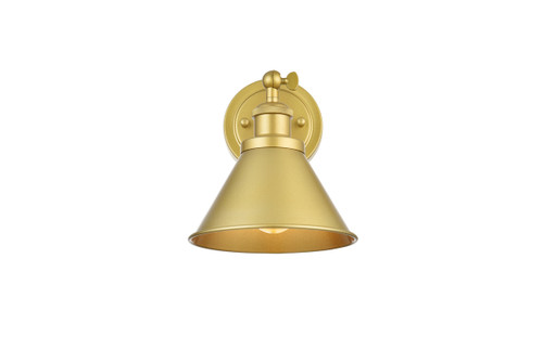 Elegant Furniture and Lighting Bentley 1 Light Brass Bath Sconce (LD7324W7BRA)