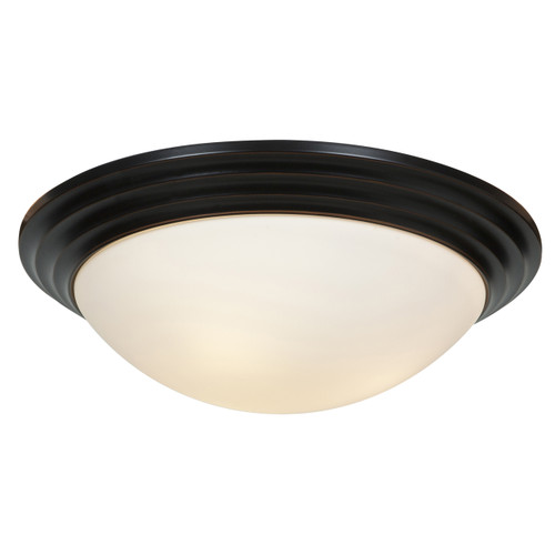 Strata Oil Rubbed Bronze 3 Light Flush Mount (20652-ORB/OPL)