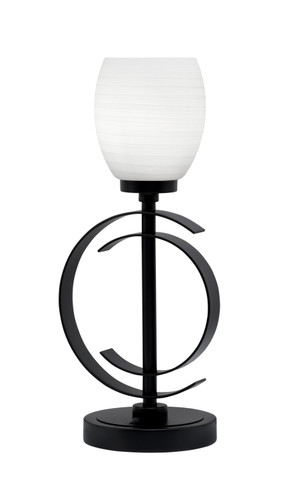 Accent Lamp, Matte Black Finish, 5" White Linen Glass (56-MB-615)