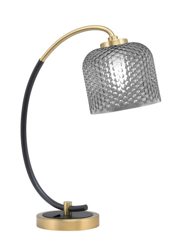 Desk Lamp, Matte Black & New Age Brass Finish, 6" Smoke Textured Glass (57-MBNAB-4612)