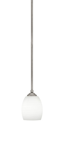 Zilo Stem Mini Pendant, Graphite Finish, 5" White Linen Glass (560-GP-615)