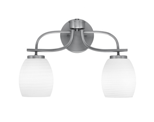 Cavella 2 Light Bath Bar, Graphite Finish, 5" White Linen Glass  (3912-GP-615)