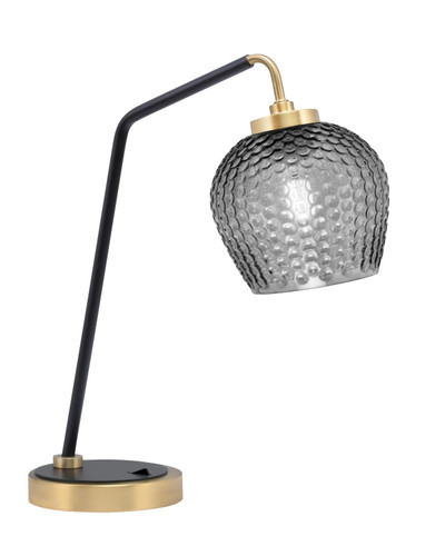 Desk Lamp, Matte Black & New Age Brass Finish, 6" Smoke Textured Glass (59-MBNAB-4602)
