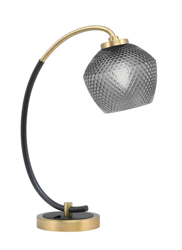 Desk Lamp, Matte Black & New Age Brass Finish, 6" Smoke Textured Glass (57-MBNAB-4622)