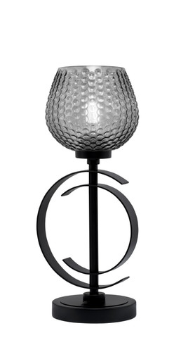 Accent Lamp, Matte Black Finish, 6" Smoke Textured Glass (56-MB-4602)