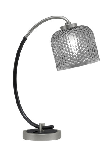 Desk Lamp, Graphite & Matte Black Finish, 6" Smoke Textured Glass (57-GPMB-4612)
