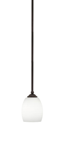 Zilo Stem Hung Mini Pendant, Dark Granite Finish, 5" White Linen Glass (560-DG-615)