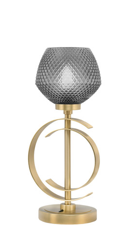 Accent Lamp, New Age Brass Finish, 6" Smoke Textured Glass (56-NAB-4622)