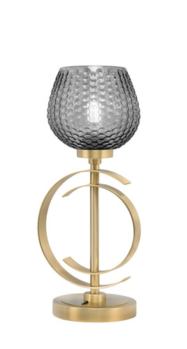 Accent Lamp, New Age Brass Finish, 6" Smoke Textured Glass (56-NAB-4602)