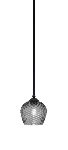 Zilo Stem Mini Pendant, Matte Black Finish, 6.5" Smoke Textured Glass (560-MB-4602)