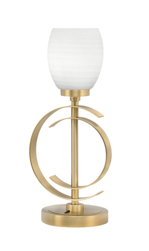 Accent Lamp, New Age Brass Finish, 5" White Linen Glass (56-NAB-615)