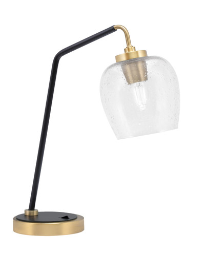 Desk Lamp, Matte Black & New Age Brass Finish, 6" Clear Bubble Glass (59-MBNAB-4810)