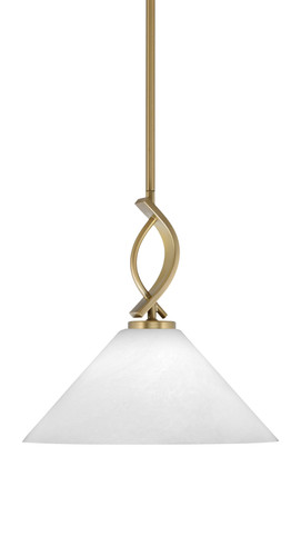 Cavella Stem Hung Mini Pendant, New Age Brass Finish, 12" White Marble Glass  (3901-NAB-2121)
