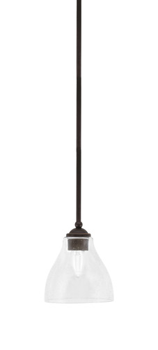 Zilo Stem Hung Mini Pendant, Dark Granite Finish, 6.25" Clear Bubble Glass  (560-DG-4760)