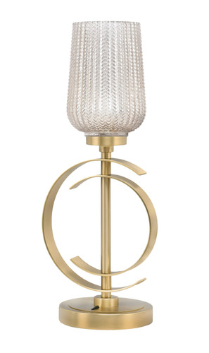 Accent Lamp, New Age Brass Finish, 5" Silver Textured Glass (56-NAB-4253)