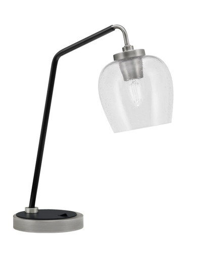 Desk Lamp, Graphite & Matte Black Finish, 6" Clear Bubble Glass (59-GPMB-4810)