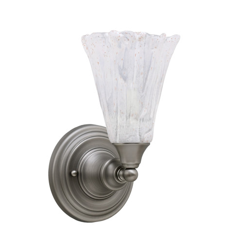 Wall Sconce, Brushed Nickel Finish, 5.5" Fluted Italian Ice Glass (40-BN-729)