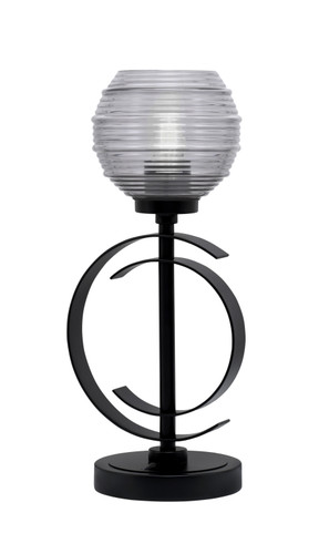 Accent Lamp, Matte Black Finish, 6" Smoke Ribbed Glass (56-MB-5112)