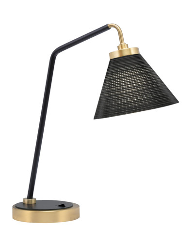 Desk Lamp, Matte Black & New Age Brass Finish, 7" Black Matrix Glass (59-MBNAB-4059)