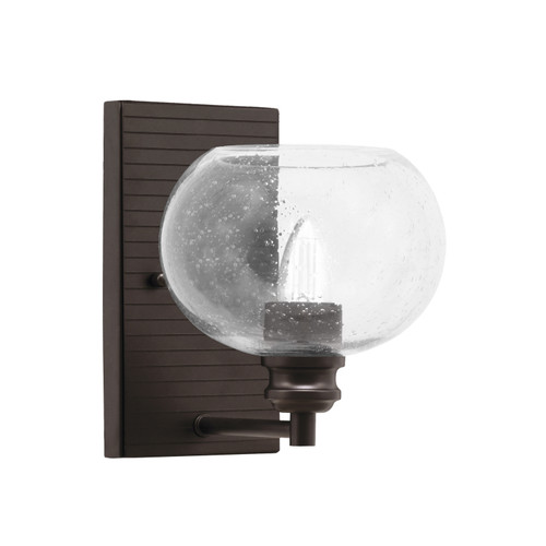 Edge Wall Sconce, Espresso Finish, 7" Clear Bubble Glass (1161-ES-202)