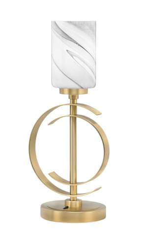 Accent Lamp, New Age Brass Finish, 4" Onyx Swirl Glass (56-NAB-3009)