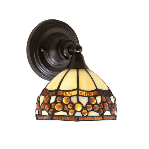 Wall Sconce, Espresso Finish, 7" Roman Jewel Art Glass (40-ES-9975)