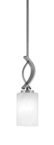 Cavella Stem Hung Mini Pendant, Graphite Finish, 4" White Marble Glass  (3901-GP-3001)