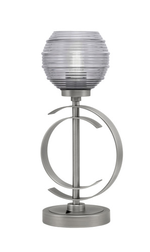 Accent Lamp, Graphite Finish, 6" Smoke Ribbed Glass (56-GP-5112)