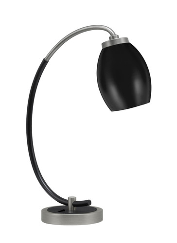 Desk Lamp, Graphite & Matte Black Finish, 5" Matte Black Oval Metal Shade (57-GPMB-426-MB)