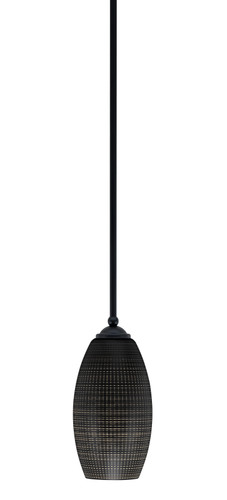 Zilo Stem Mini Pendant, Matte Black Finish, 5.5" Black Matrix Glass (560-MB-4049)