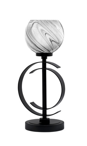 Accent Lamp, Matte Black Finish, 5.75" Onyx Swirl Glass (56-MB-4109)