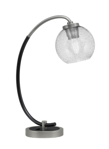 Desk Lamp, Graphite & Matte Black Finish, 5.75" Smoke Bubble Glass (57-GPMB-4102)