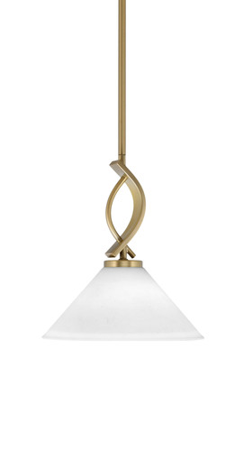 Cavella Stem Hung Mini Pendant, New Age Brass Finish, 10 " White Muslin Glass (3901-NAB-314)