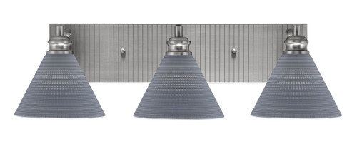 Edge 3 Light Bath Bar, Brushed Nickel Finish, 7" Gray Matrix Glass (1163-BN-4052)