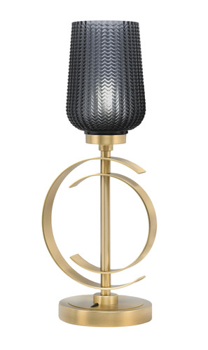 Accent Lamp, New Age Brass Finish, 5" Smoke Textured Glass (56-NAB-4252)