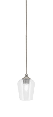 Zilo Stem Mini Pendant, Graphite Finish, 5" Clear Bubble Glass (560-GP-210)