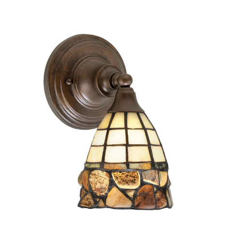Wall Sconce, Bronze Finish, 7" Cobblestone Art Glass (40-BRZ-9735)